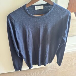 John Smedley Dark Blue Men's Crewneck Sweater